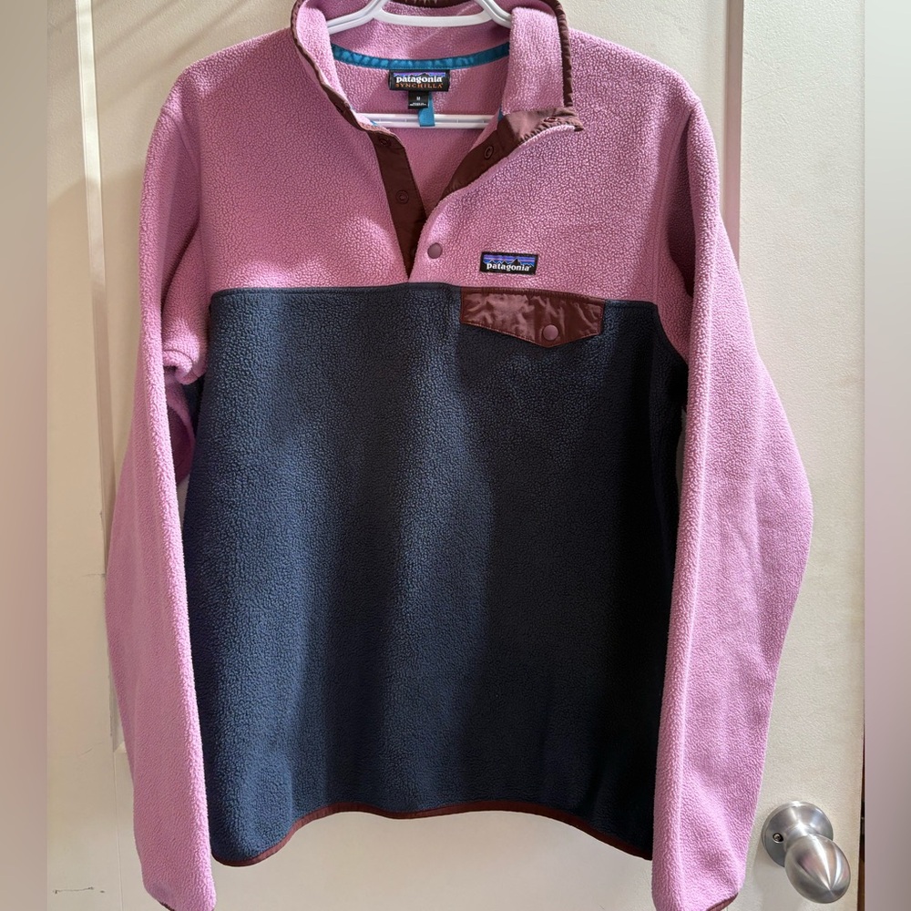 Patagonia Women’s Fleece Pullover - Pink and Navy
